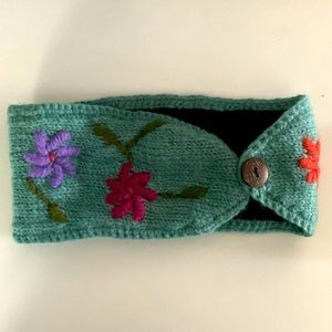 Floral wool headband